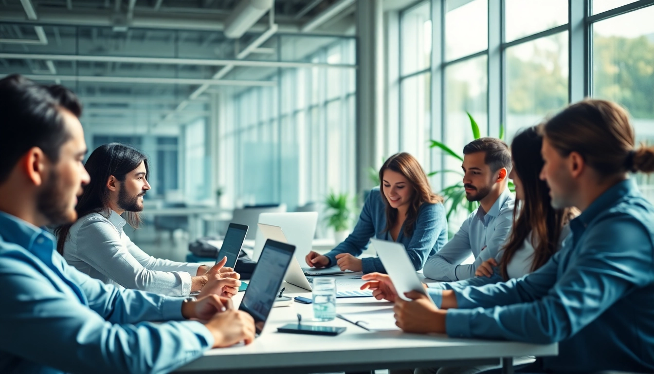 Digital marketing agency Melbourne team collaborating in a modern office space.