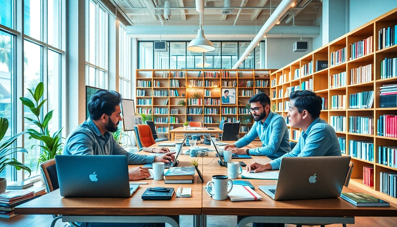 Writers collaborating in a bright office setting, emphasizing WRITER RELOCATIONS IN MUMBAI.