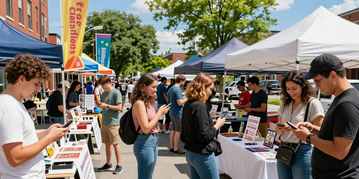 bedpersonal connects communities with free local classifieds, showcasing diverse individuals engaging with vibrant services in urban settings.