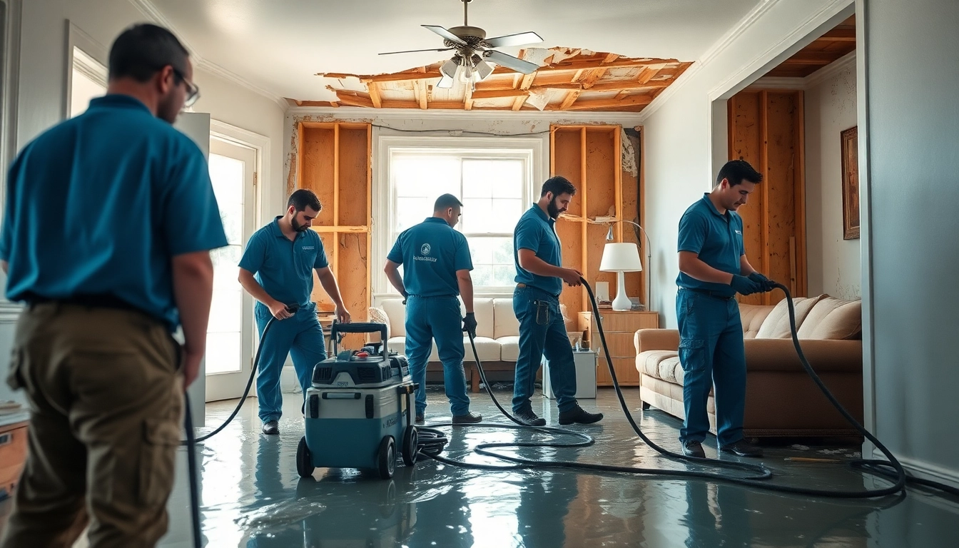 Damage restoration chicago team addressing severe water damage in a residential property.