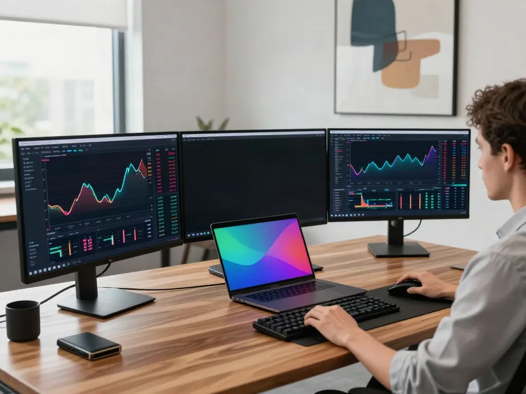 港股API visualization in a crypto trading workspace highlighting global financial data and digital analytics.