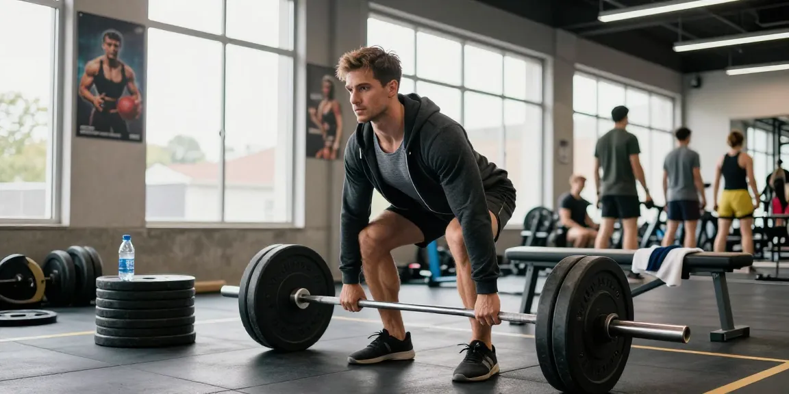 Mens gym wear highlighted during an intense workout session in a bright fitness studio, showcasing stylish and performance-driven gear.