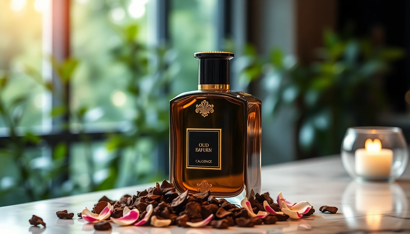 Experience the luxurious scent of cologne perfume parfume oud with a beautifully crafted bottle on display.