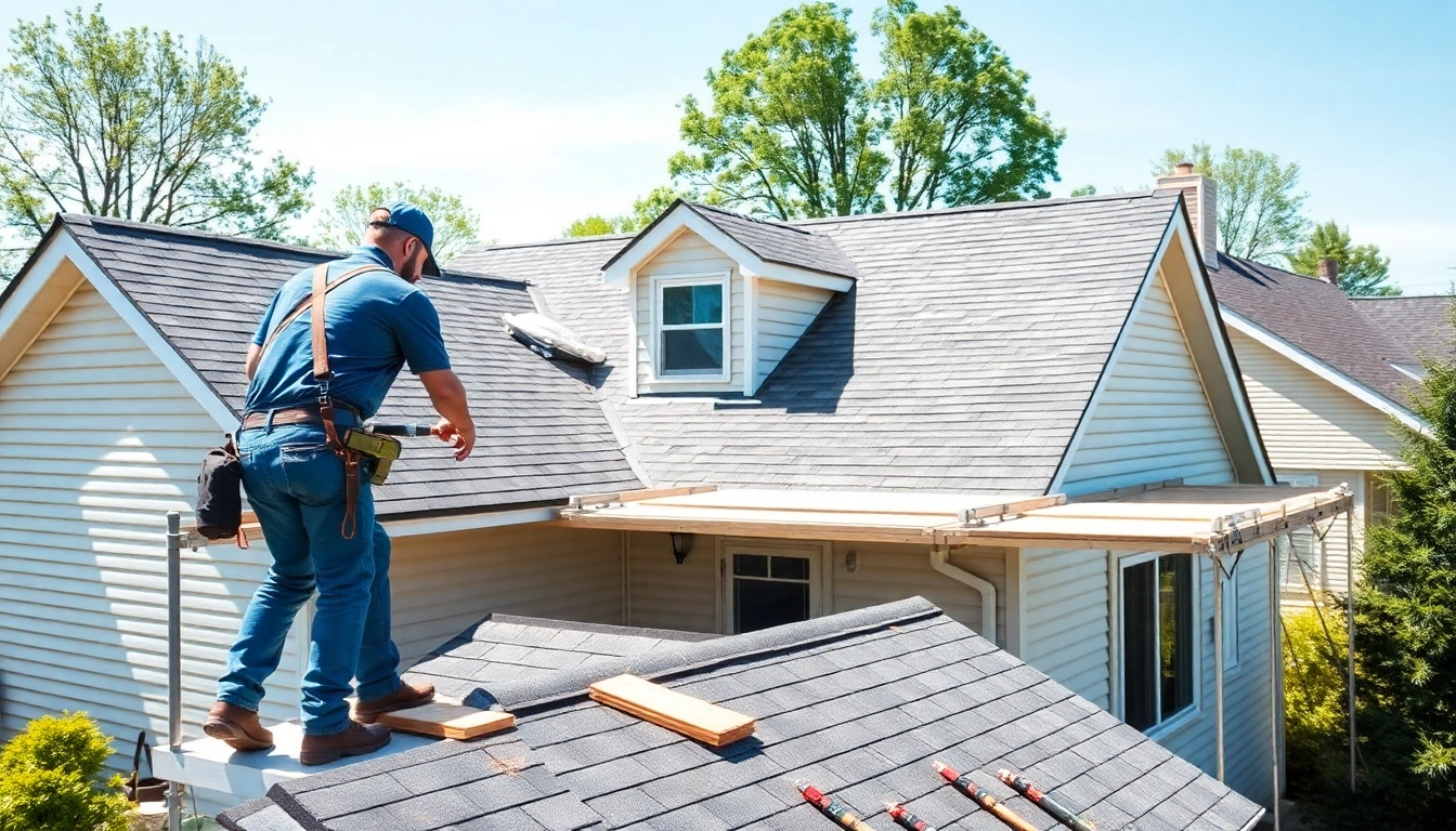 Twinsburg roofing contractor performing roof installation with quality materials.