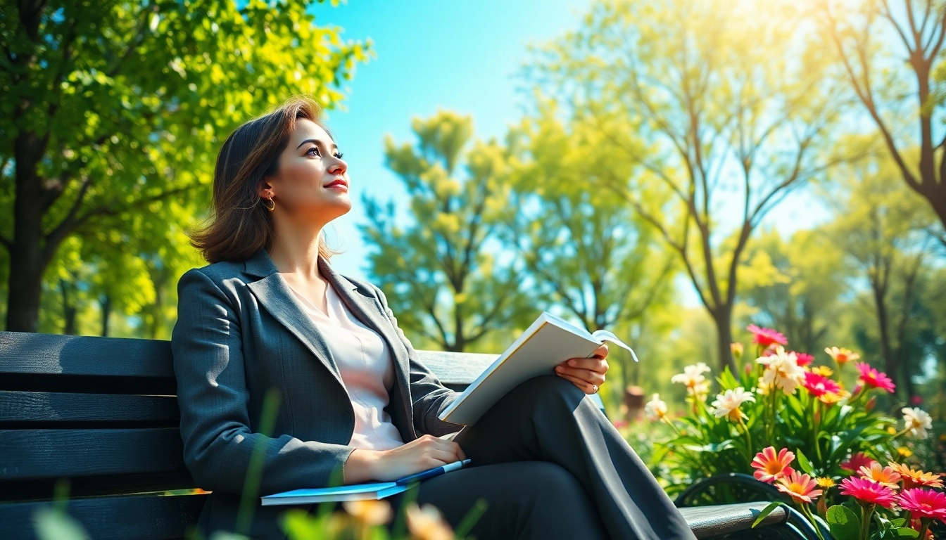 Find my true calling with a woman reflecting in nature, showcasing inspiration and growth.
