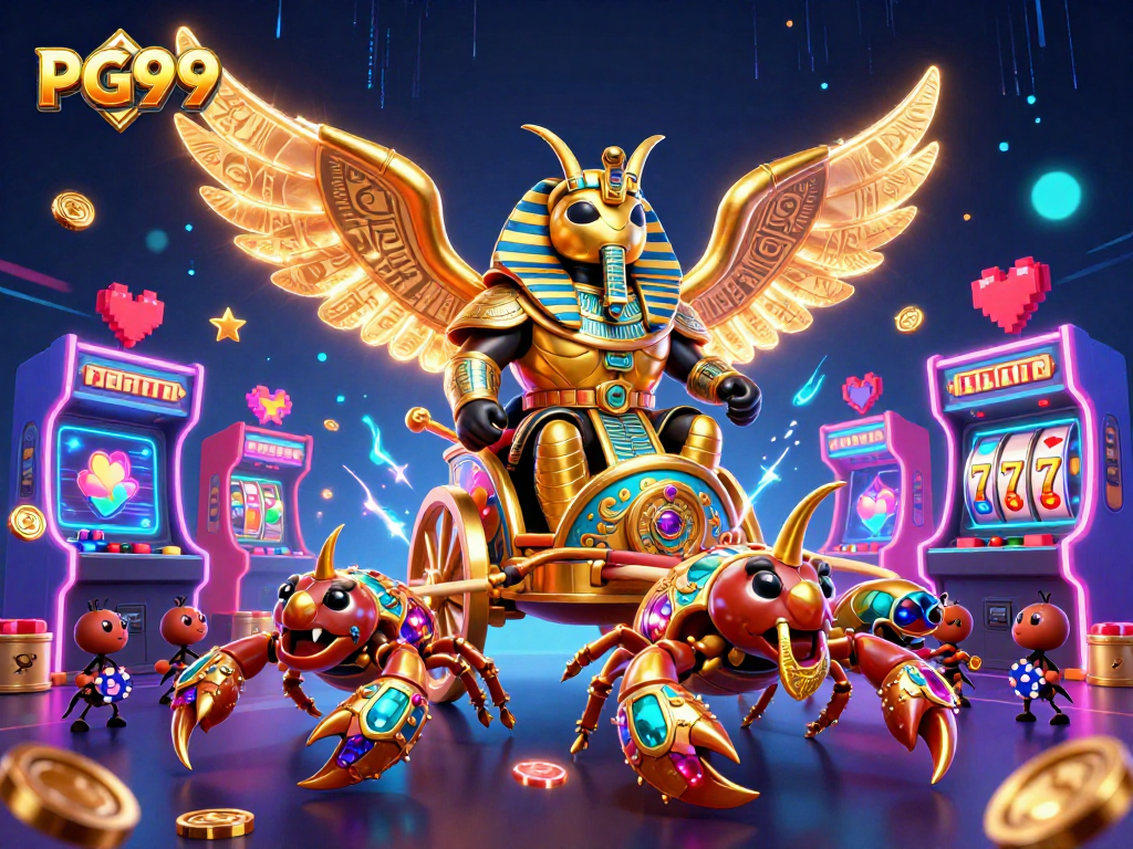 Experience PG99 excitement with a dynamic casino scene showcasing vibrant characters and gaming elements.