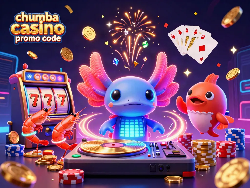 Engage with the Chumba Casino promo code for fun with casino slots in a vibrant 3D scene.