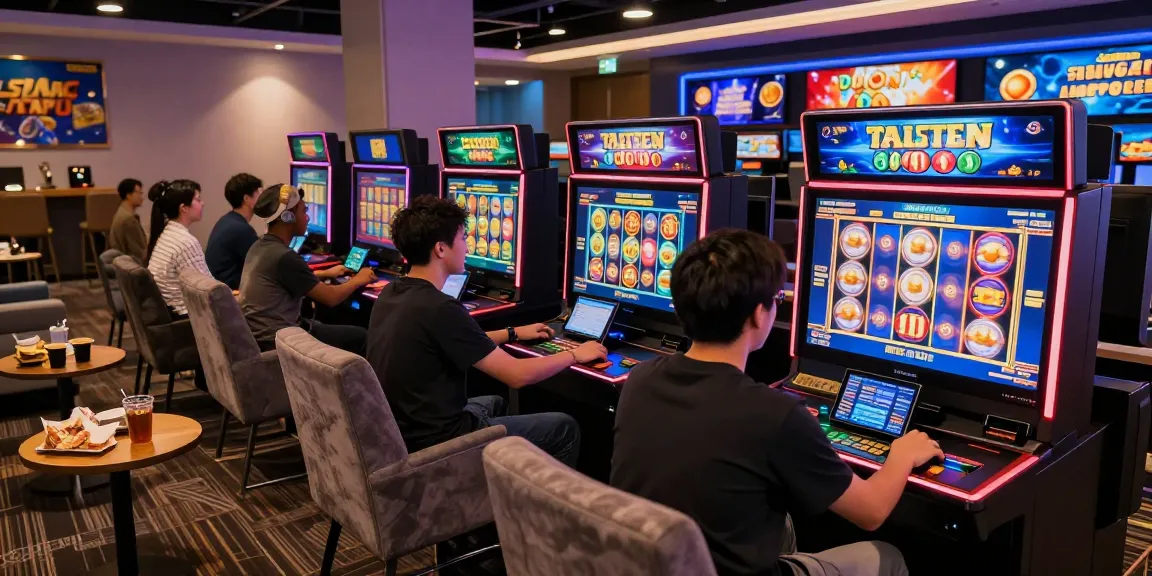 Excited gamers enjoying diverse slot jepang games in a modern online casino setting, engaging in thrilling jackpots.