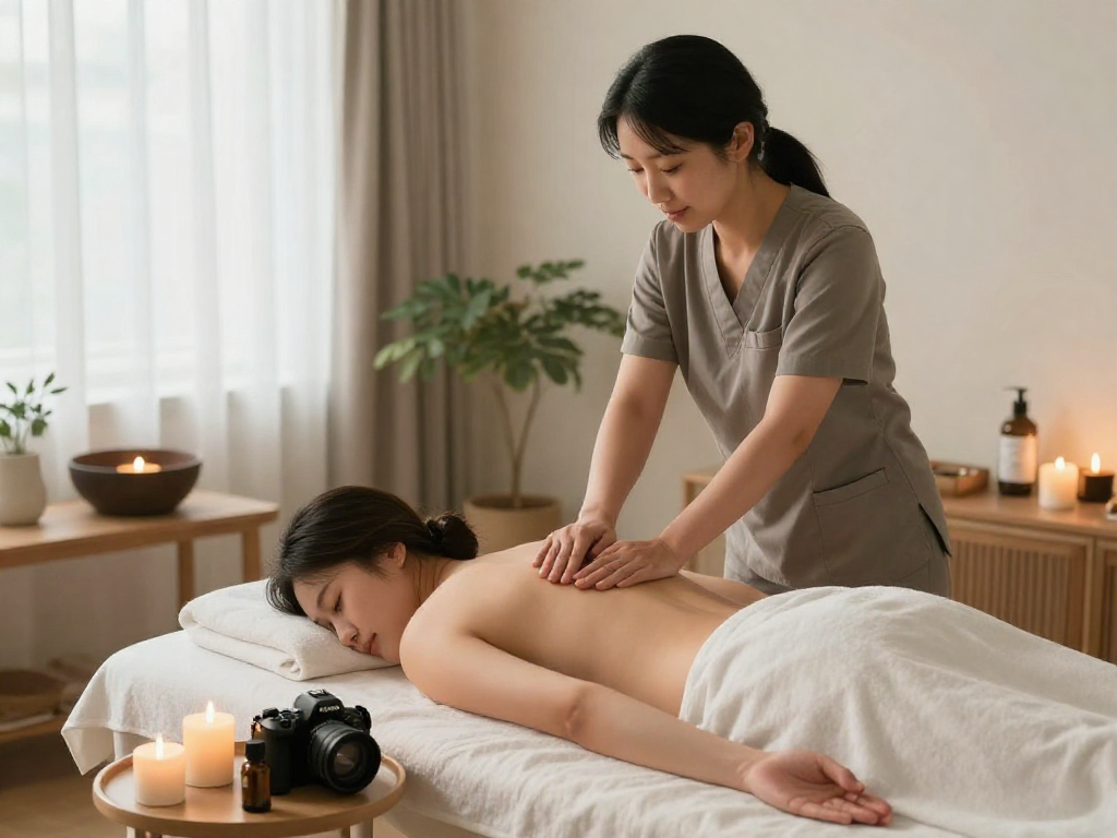 강동구출장마사지 offering a soothing experience in a tranquil home setting with a professional therapist and calming atmosphere.