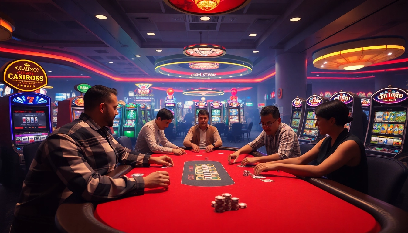 Menghadiri permainan poker di https://www.dreamnetwork.app/ dengan suasana kasino yang meriah.