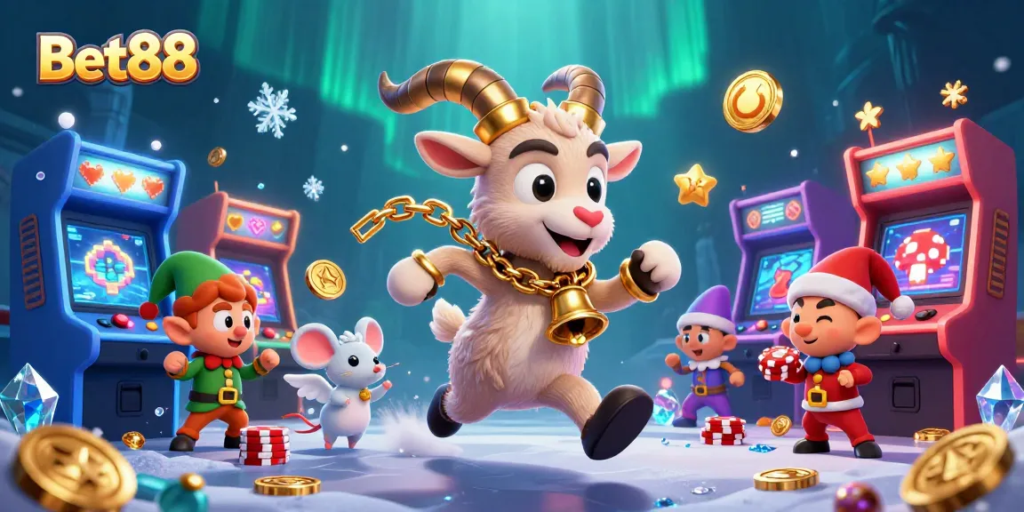 Experience thrilling action at Bet88's holiday-horror casino with gremlins and festive characters.