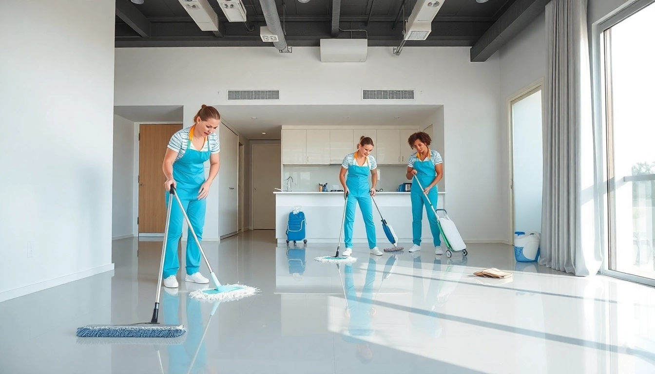 Bond cleaning brisbane showcasing professional cleaners in action, ensuring a spotless environment.