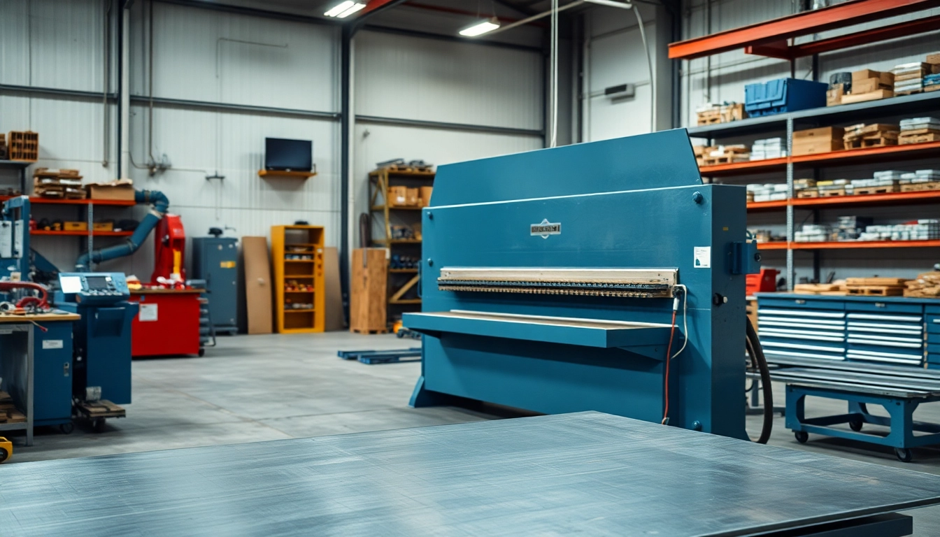 Custom shearing equipment in a bright workshop setting in Edmonton.