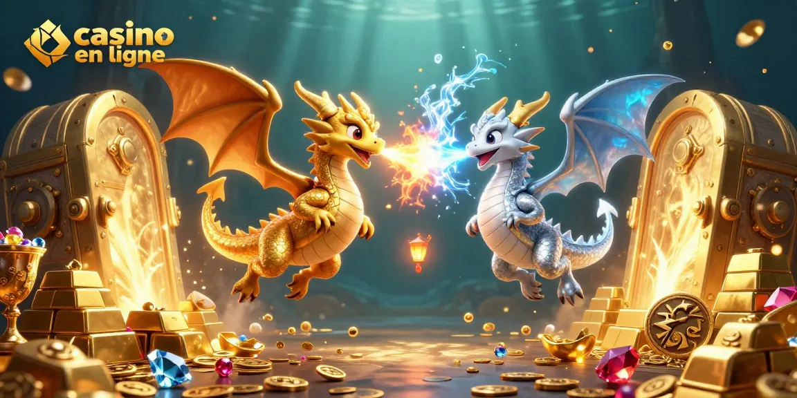 Venez découvrir notre casino en ligne avec des dragons et un trésor scintillant.