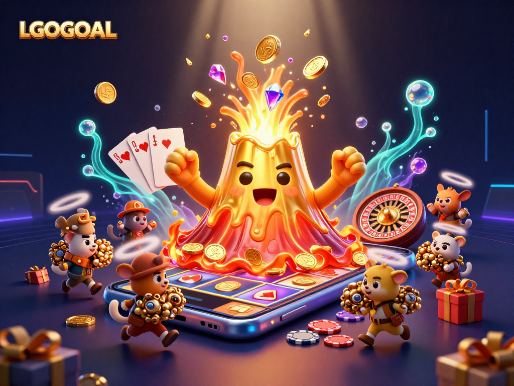 Experience thrilling wins at LGOGOAL with a vibrant scene of treasure and gaming excitement.