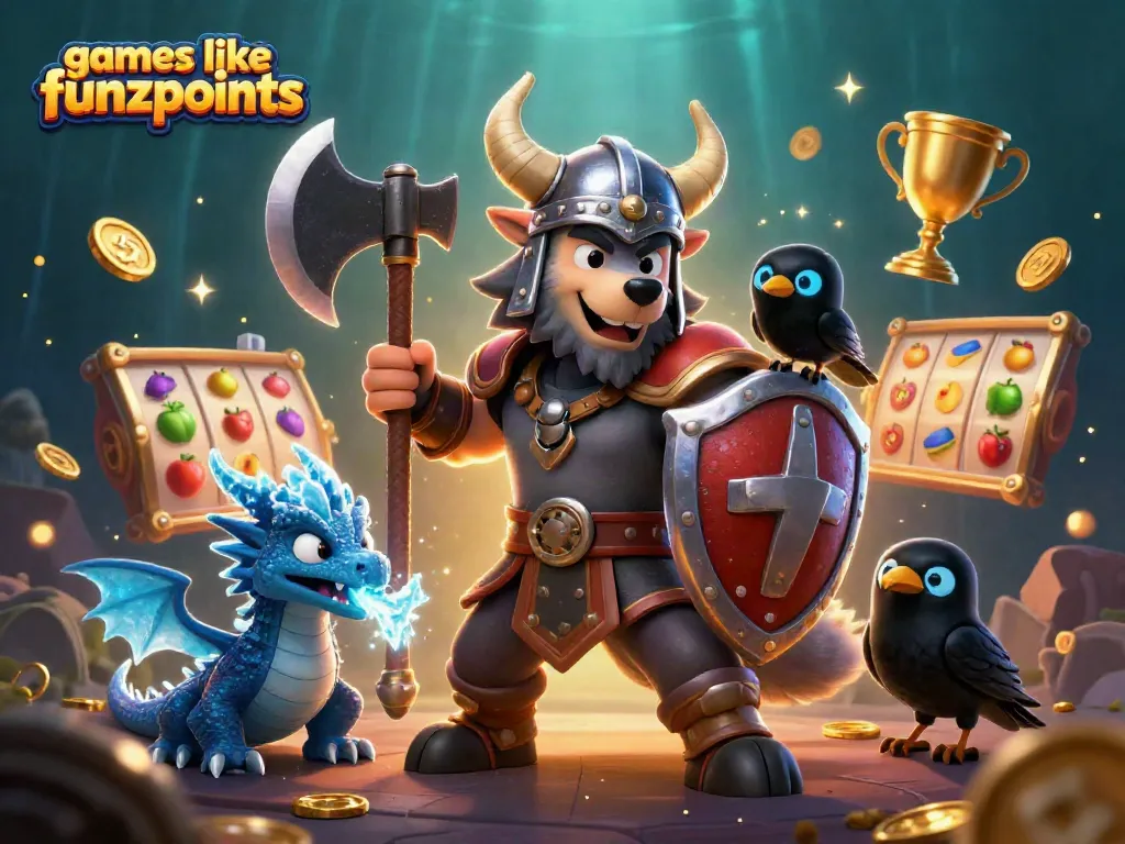 Win big with games like Funzpoints in this exciting casino-themed scene.
