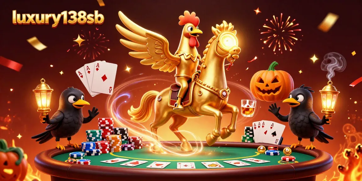 Engage in thrilling gameplay at luxury138sb with unique characters in a vibrant casino scene.