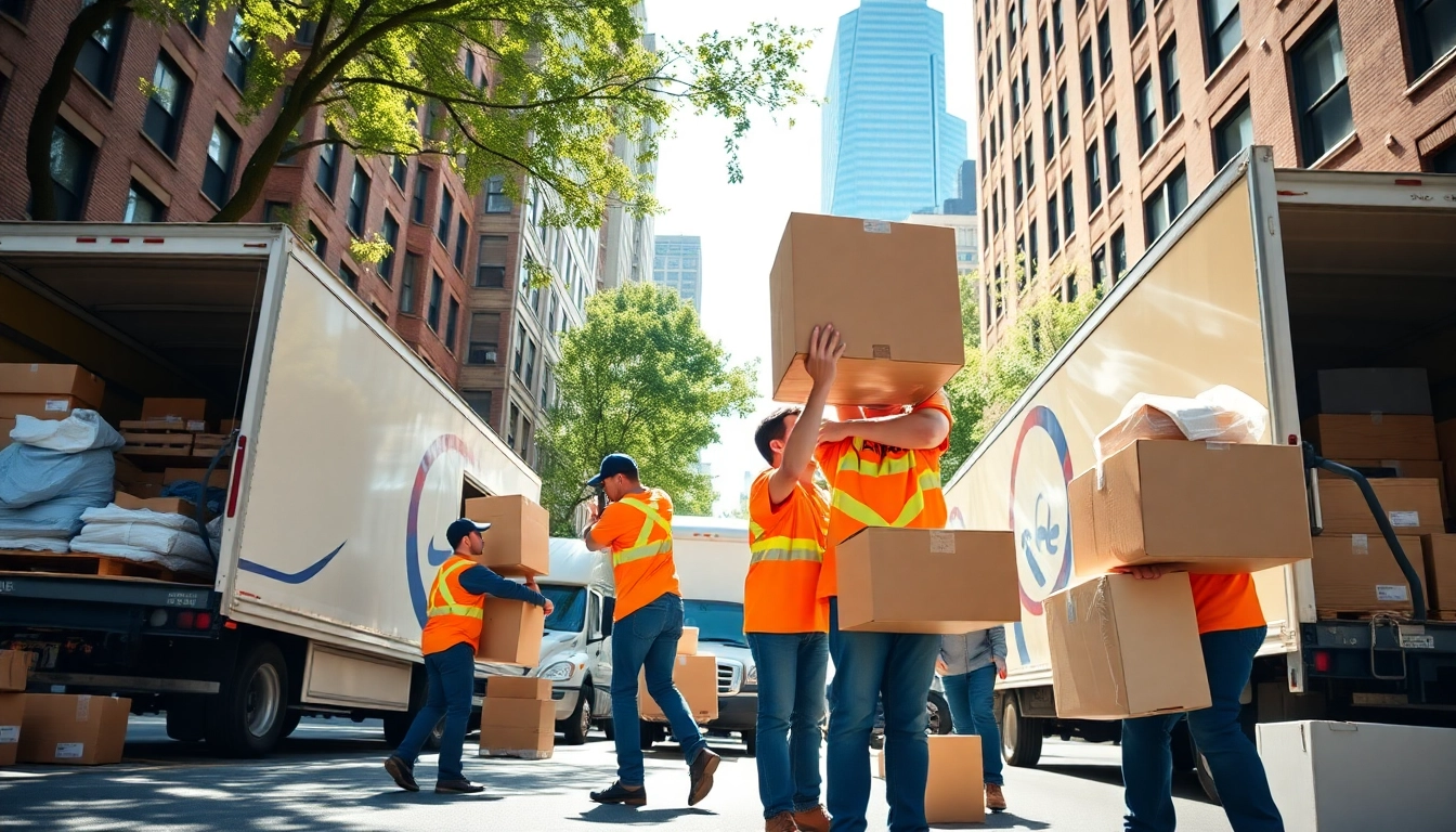 Efficient residential movers NYC transporting belongings in a busy New York street.