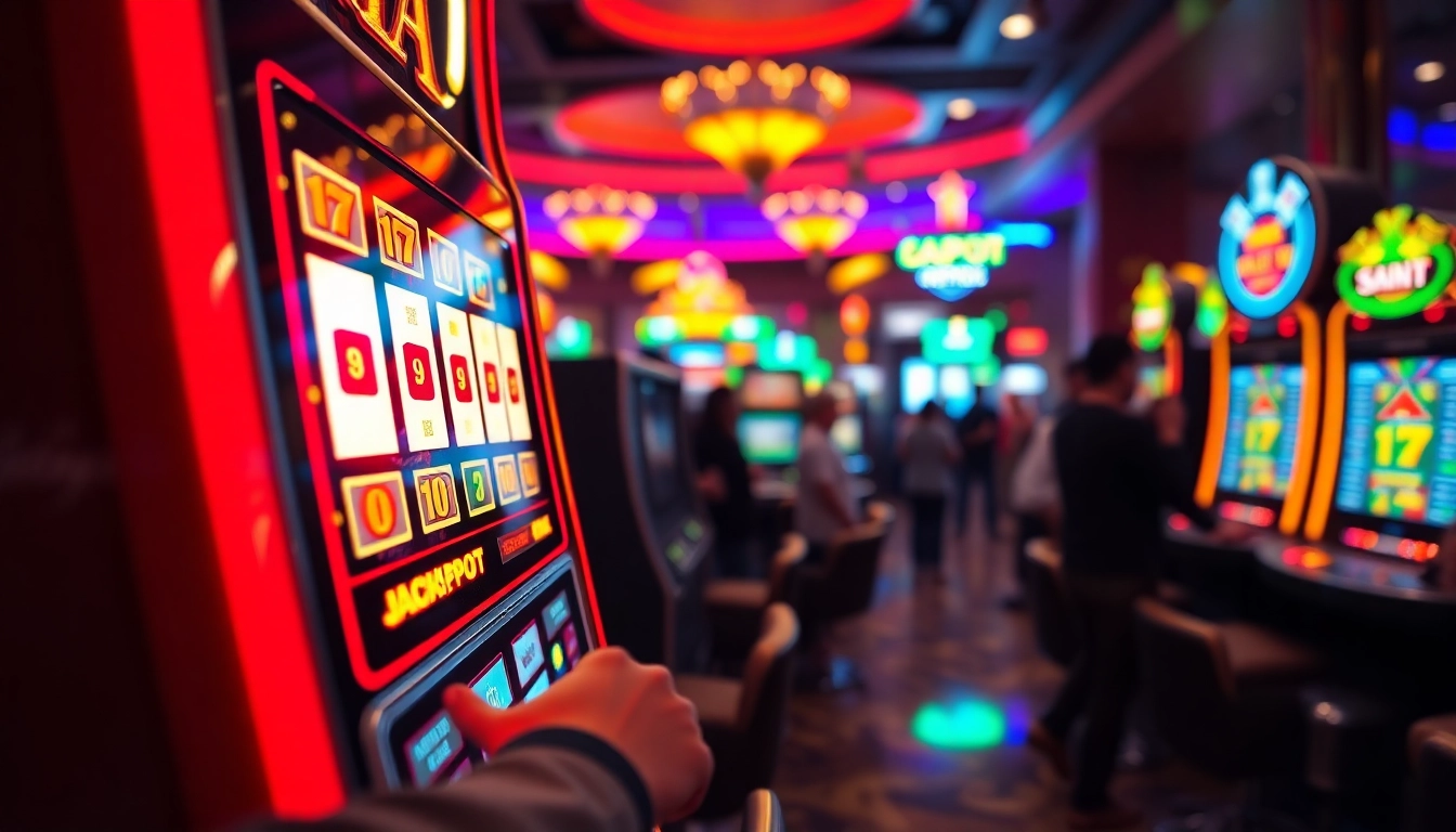 Menangkan permainan slot88 dengan mesin slot berwarna-warni yang bersinar.