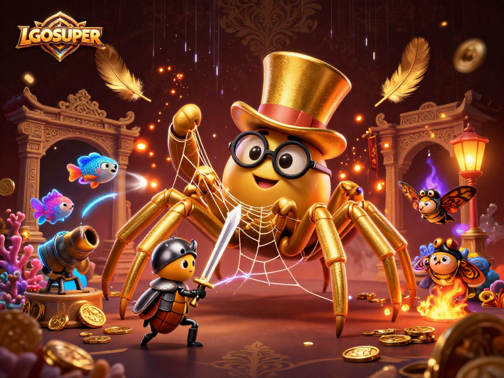 Engage with LGOSUPER's thrilling fish shooting game featuring vibrant characters and action-packed visuals.