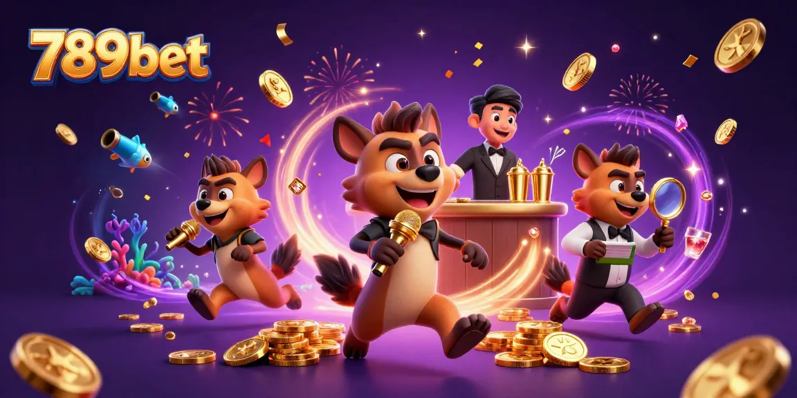 Unleash thrilling fun at 789bet with hyenas in a vibrant comedy casino scene.