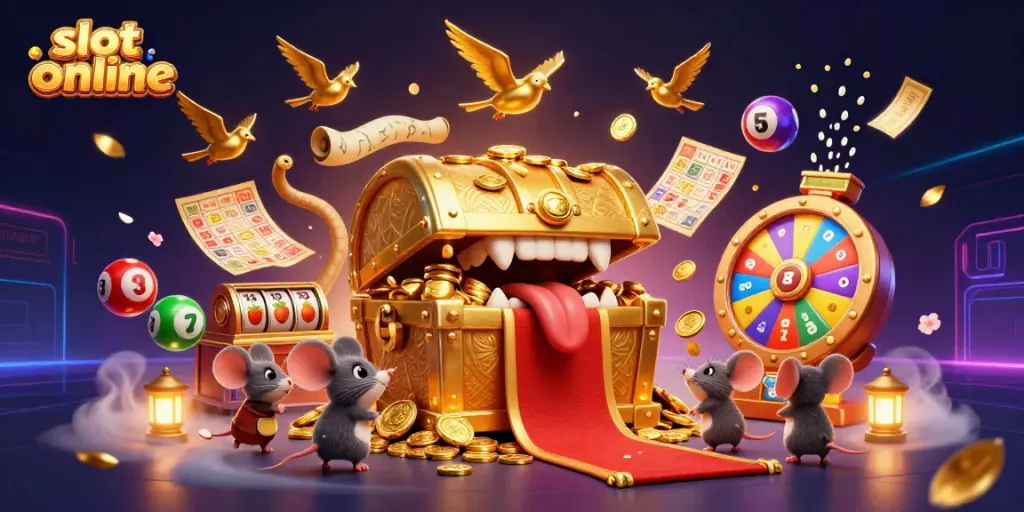 Slot online: Rasakan keseruan mesin slot bersama peti harta karun yang menggoda.
