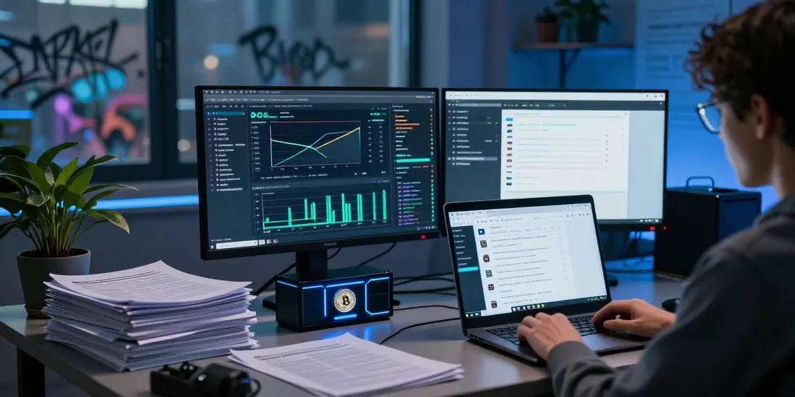 Researcher analyzing the best darknet markets 2026 data in a tech-savvy workspace.