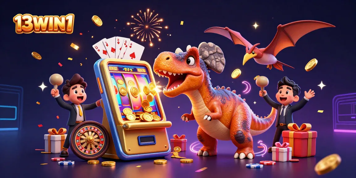 Experience the thrill of winning at 13WIN1 with dynamic characters and golden jackpots bursting with excitement.