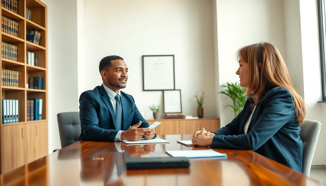 Consulting session with a Stuart Divorce Lawyer in a modern office, ensuring a professional atmosphere.