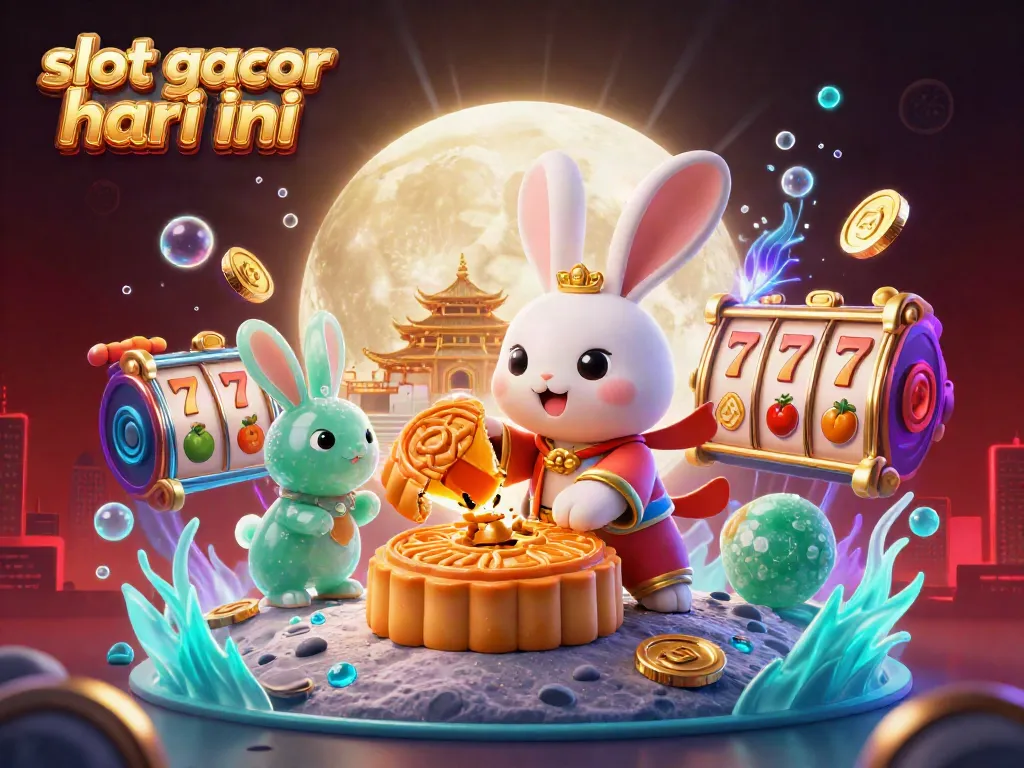 Experience slot gacor hari ini with a colorful moon rabbit scene full of dynamic casino elements.