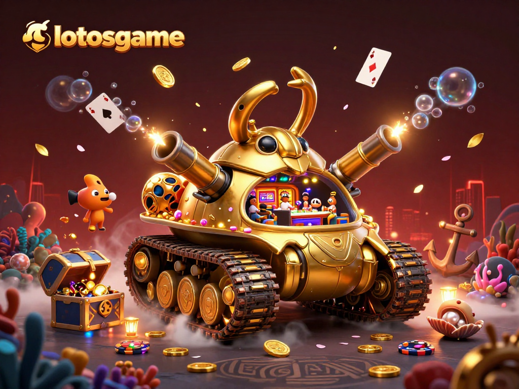 Experience thrilling gaming adventures with lotosgame's vibrant and whimsical casino scene.