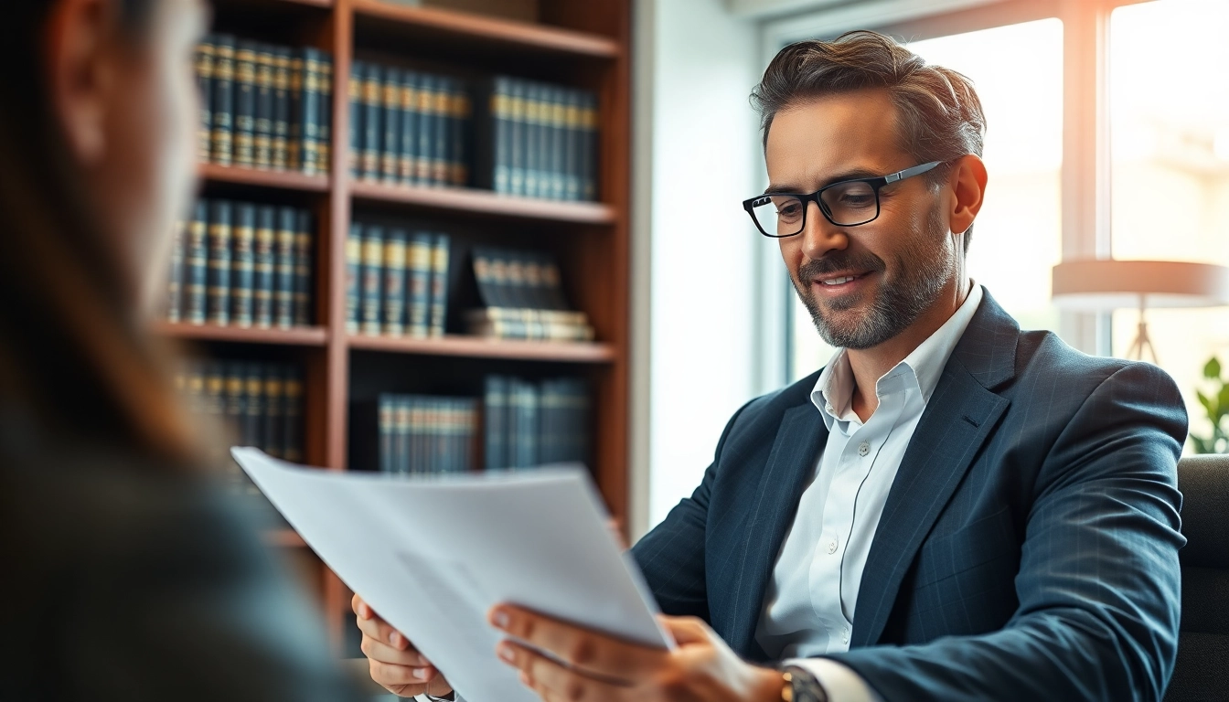 Engaging with an Alpharetta Personal Injury Lawyer in a professional office.
