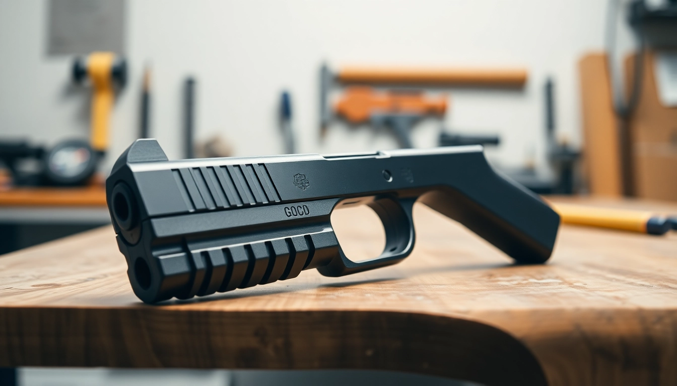 Showcase of a glock 43x slide highlighting its metallic finish and craftsmanship.