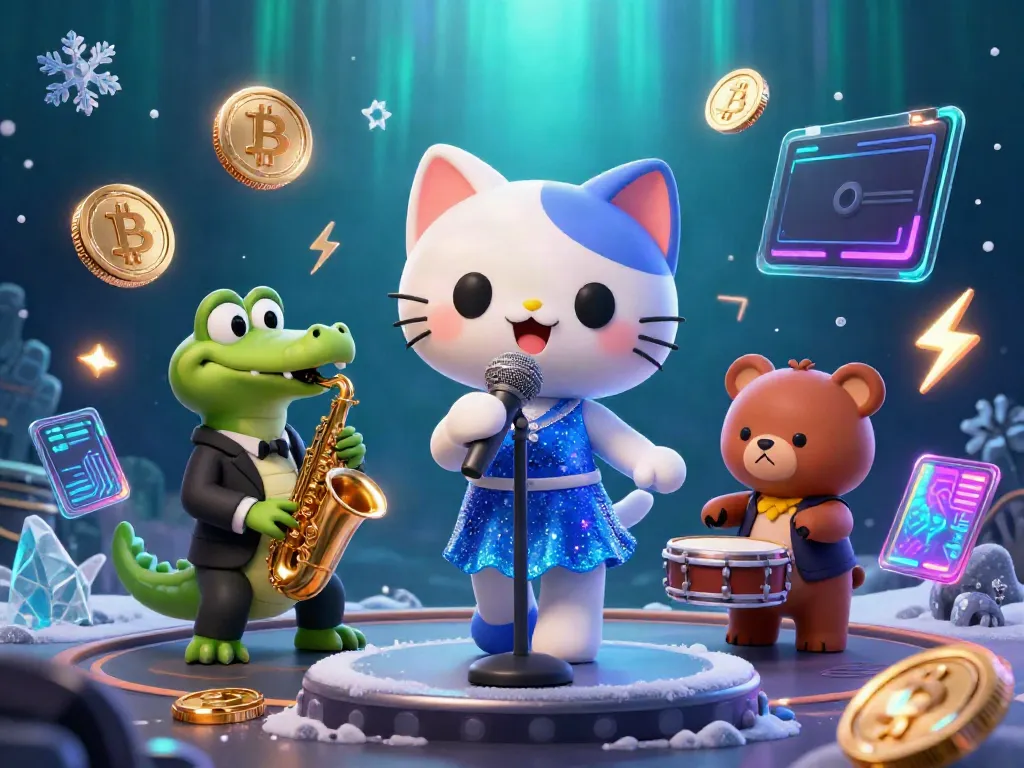 Engage with the thrilling scene of the 'toto gacor' casino stage featuring a jazzy cat singer, a crocodile saxophonist, and a bear drummer.
