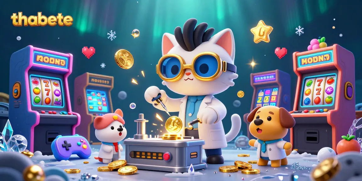 Unleash winning fun with thabete's vibrant illustration featuring cartoon characters in a dynamic casino scene.