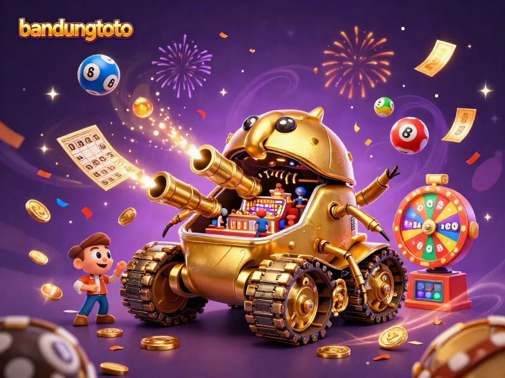 Experience the excitement of bandungtoto with a vibrant casino scene in a golden beetle tank.