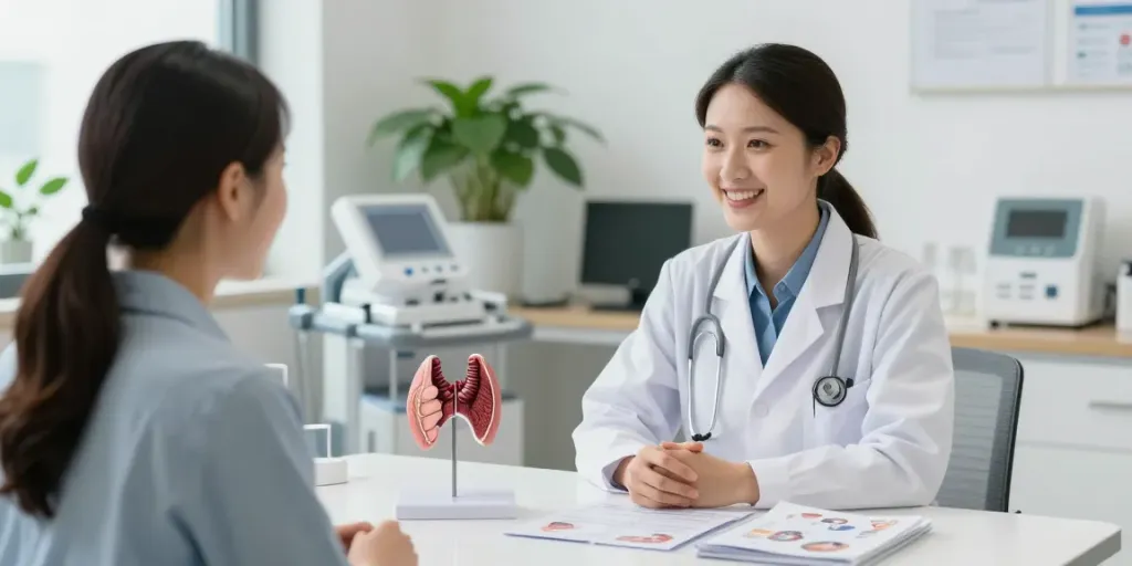 Engaging consultation with thyroid disease specialists in a modern clinic setting.