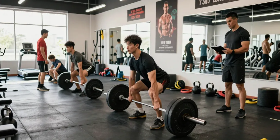 Prime Pharma Steroids athlete lifting weights in a vibrant gym.