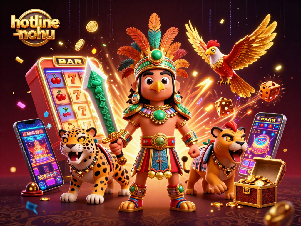 Spin to win with hotline-nohu in a vibrant casino scene full of action-packed elements.