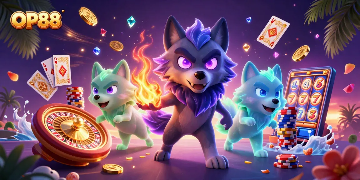 OP88 brings excitement to players with a thrilling casino adventure featuring animated wolves.