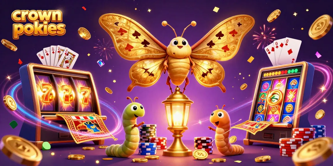 Experience crown pokies with a vibrant 3D scene showcasing casino excitement and winning opportunities.