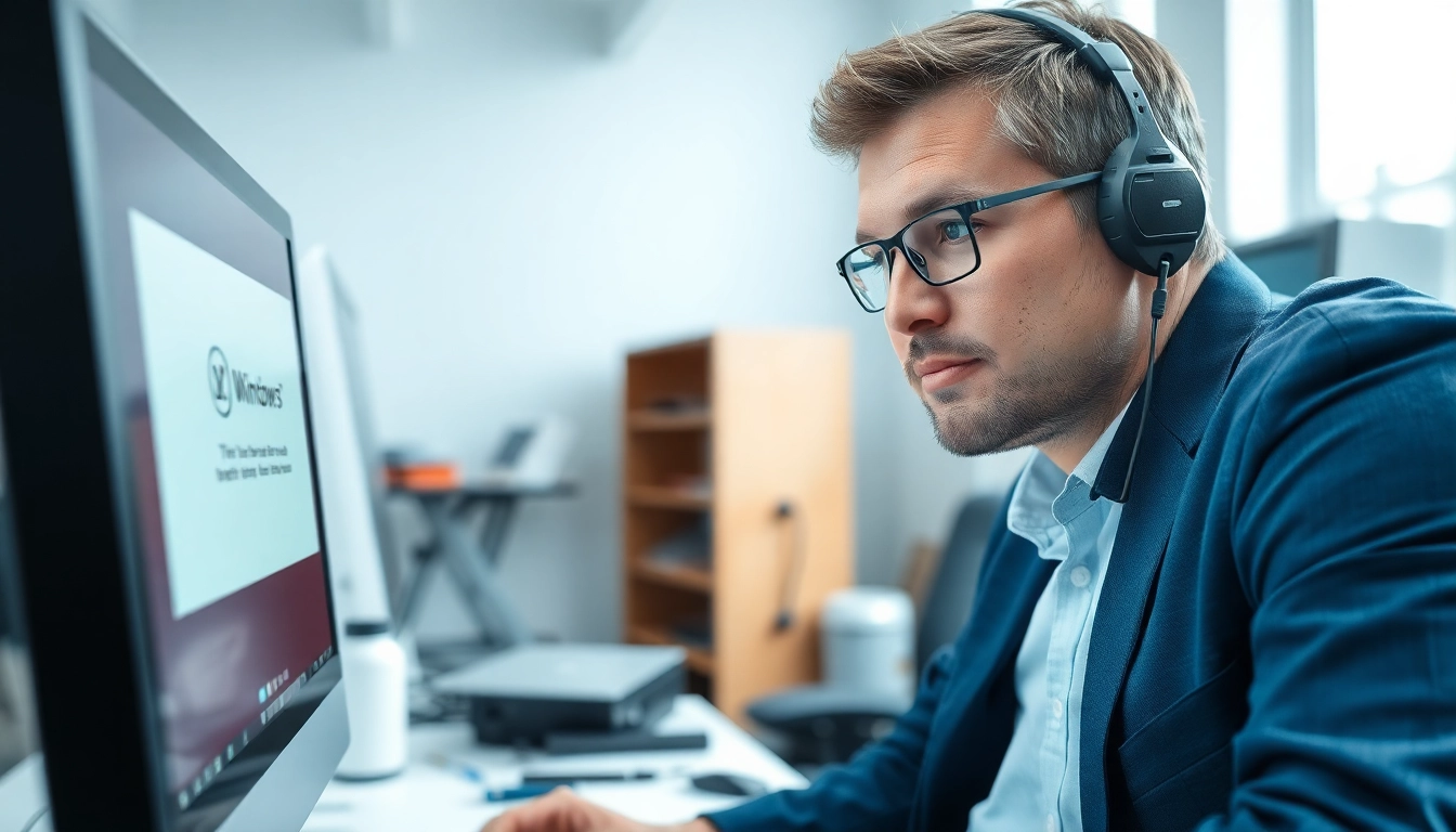 Diagnosing Windows errors at https://errorcodereference.com with a focused technician analyzing a screen.