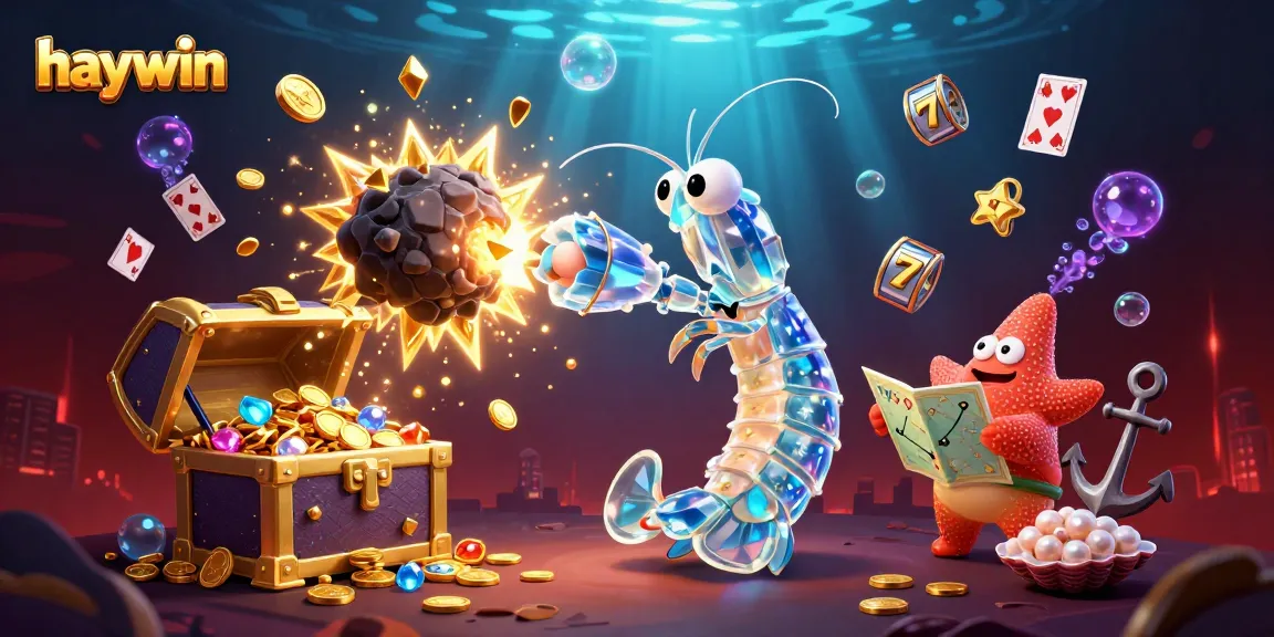 Experience thrilling slots at haywin with a vibrant 3D underwater casino scene featuring exciting treasures.