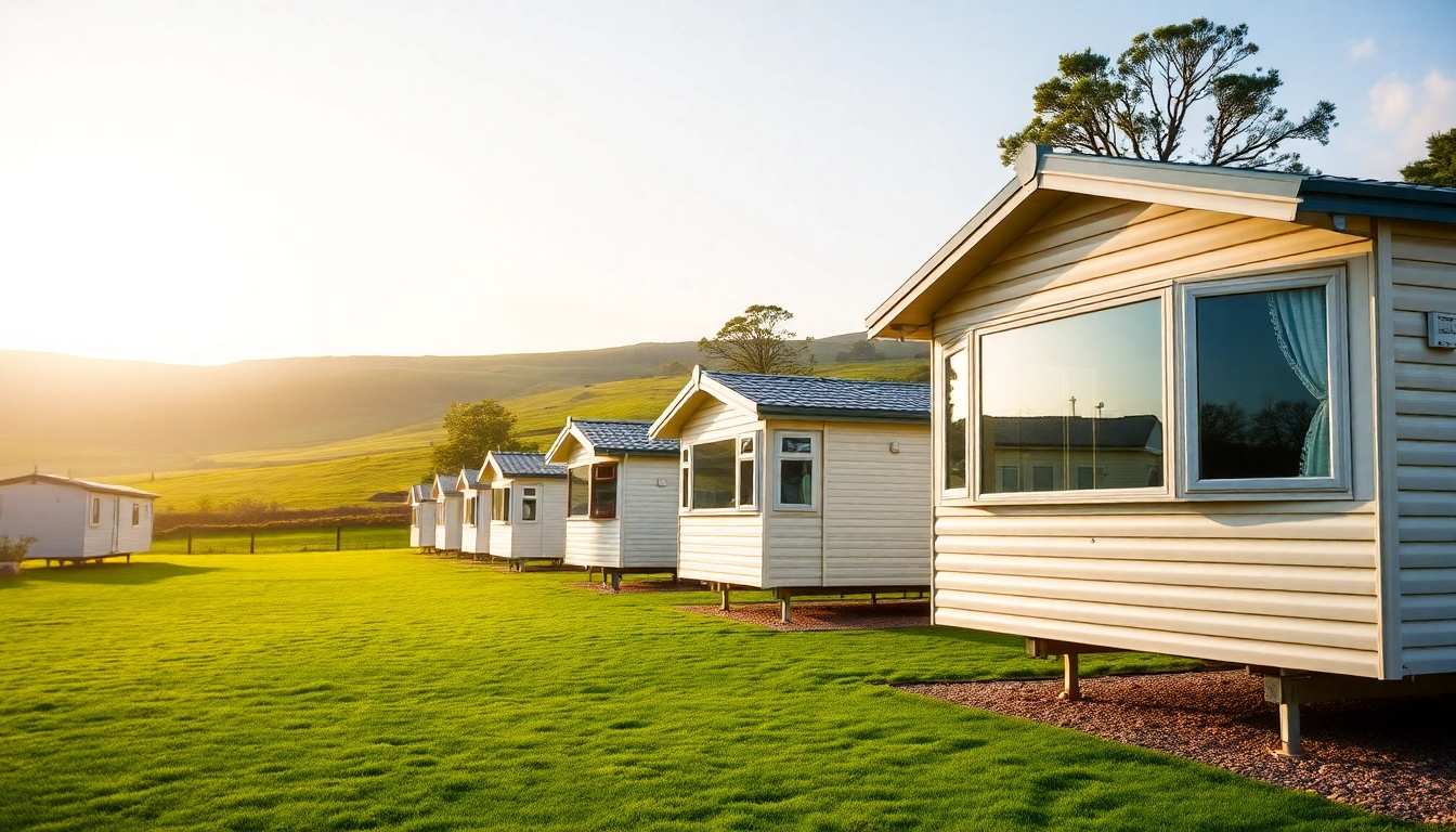 Showcase Hugh Daly Caravans highlighting premium static caravan options in a natural setting.