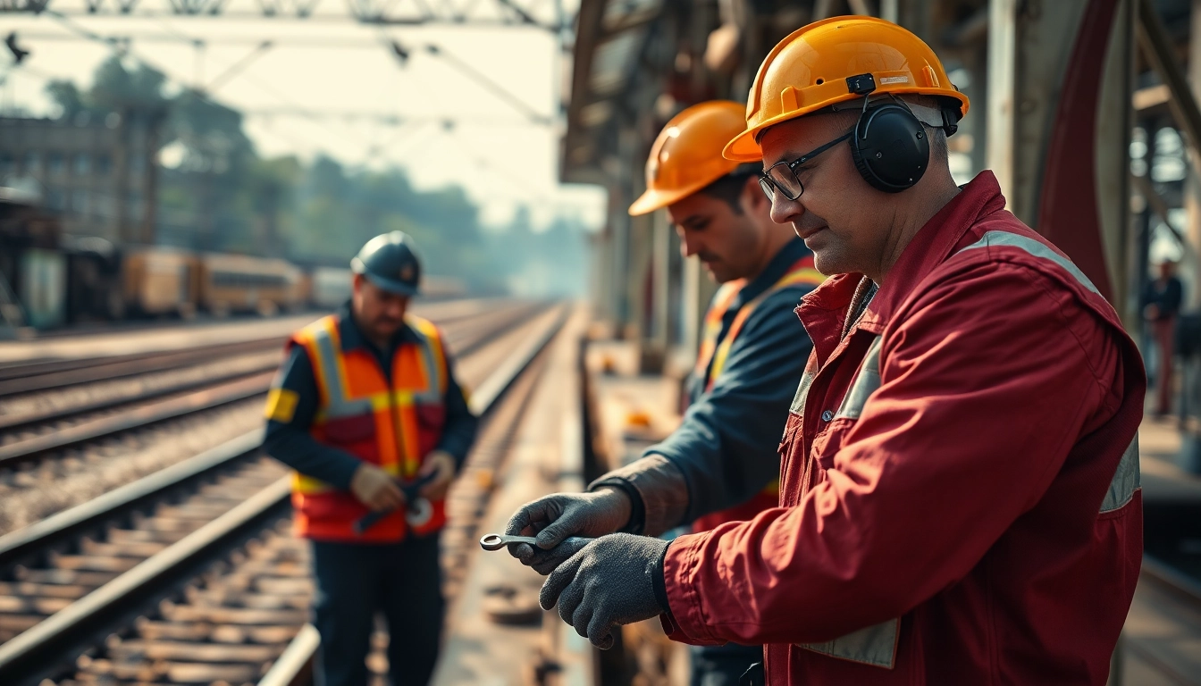 Emergency Railroad Repair Services with skilled technicians performing urgent repairs.