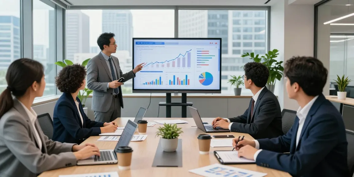 Équipe de professionnels du secteur bancaire CIBC collaborant dans un environnement de bureau moderne, exposant des données financières.
