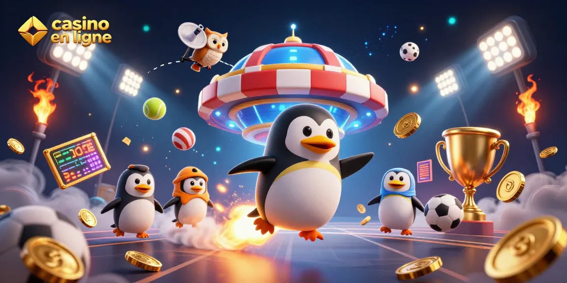 Jouez à casino en ligne avec une scène dynamique intense au milieu d'éléments de jeux et de paris.