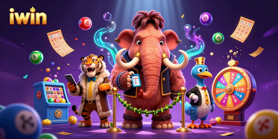 Experience iwin's vibrant casino world with a woolly mammoth bouncer, saber-tooth VIP, and dynamic lottery elements.