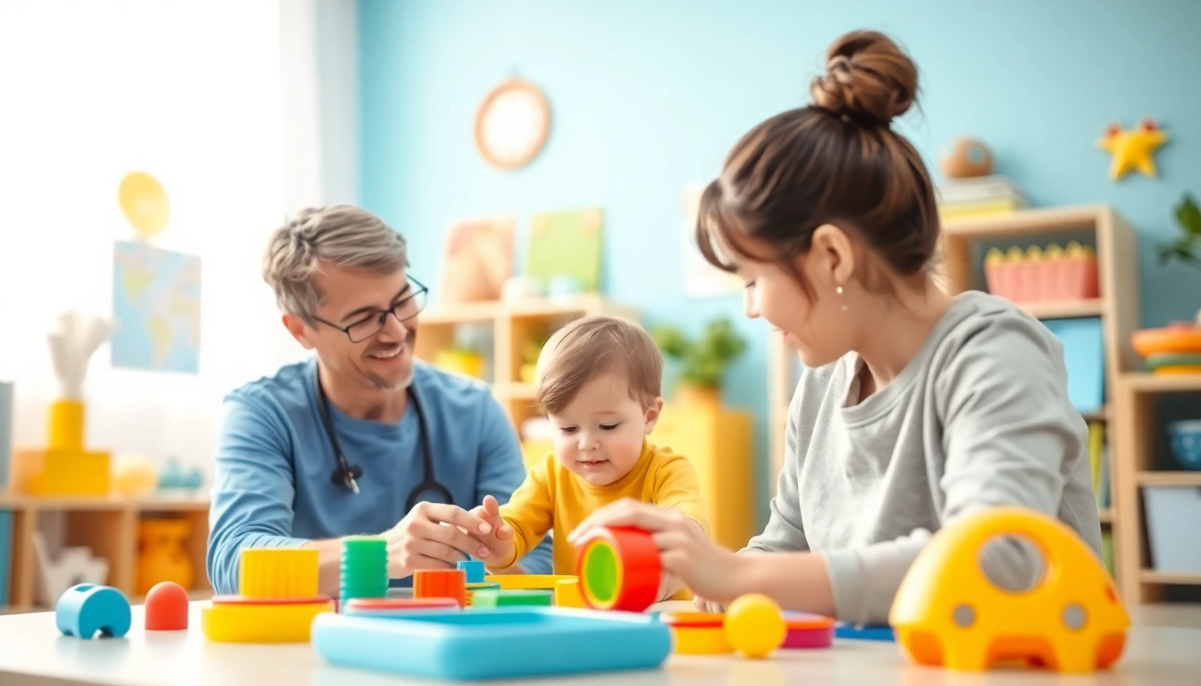 Engaging scene of ABA therapy near me with a therapist and child in a bright, supportive space.