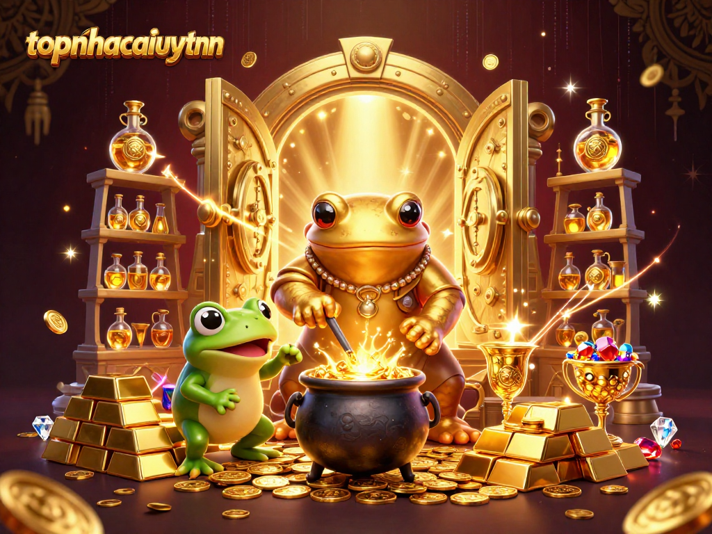 Experience the thrill of topnhacaiuytinn with golden coins and a magical atmosphere of excitement.